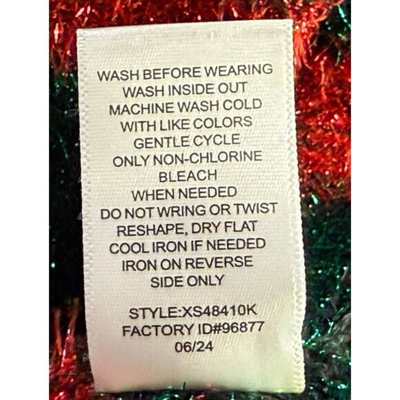 NWT Jollidays Women's Christmas Sweater Cardigan Long Red Green Size XS - Picture 10 of 11